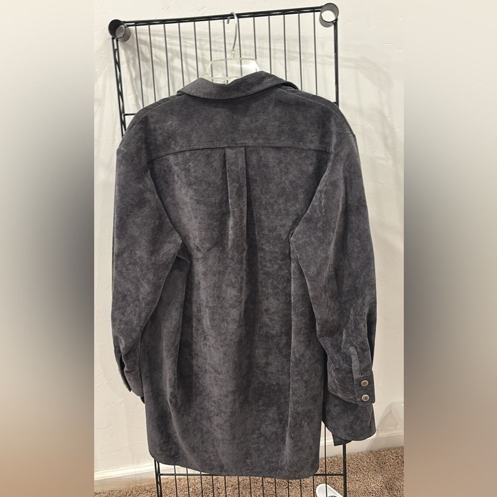 Zara Charcoal Gray Button-Down Shirt - Picture 2 of 4